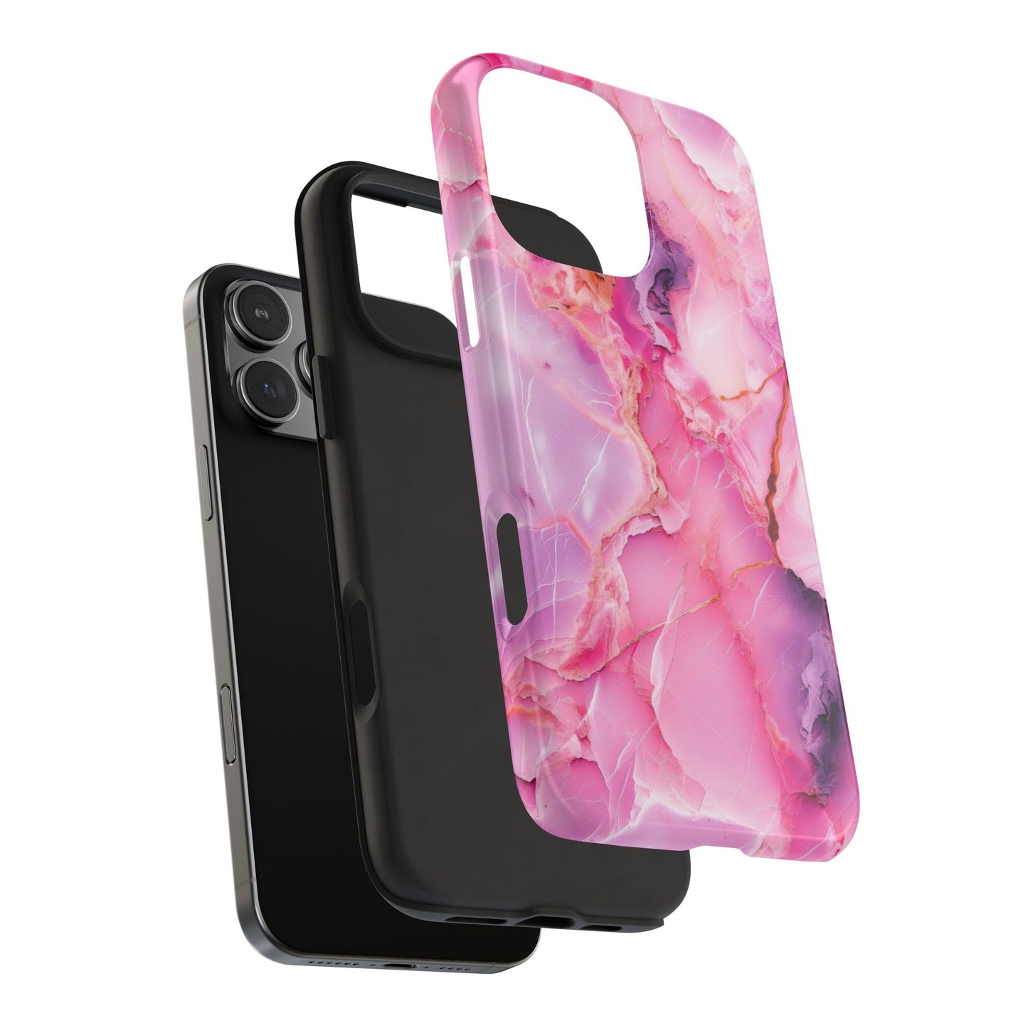 Pink Marble Tough Cases for iPhone, Stylish Protective Covers