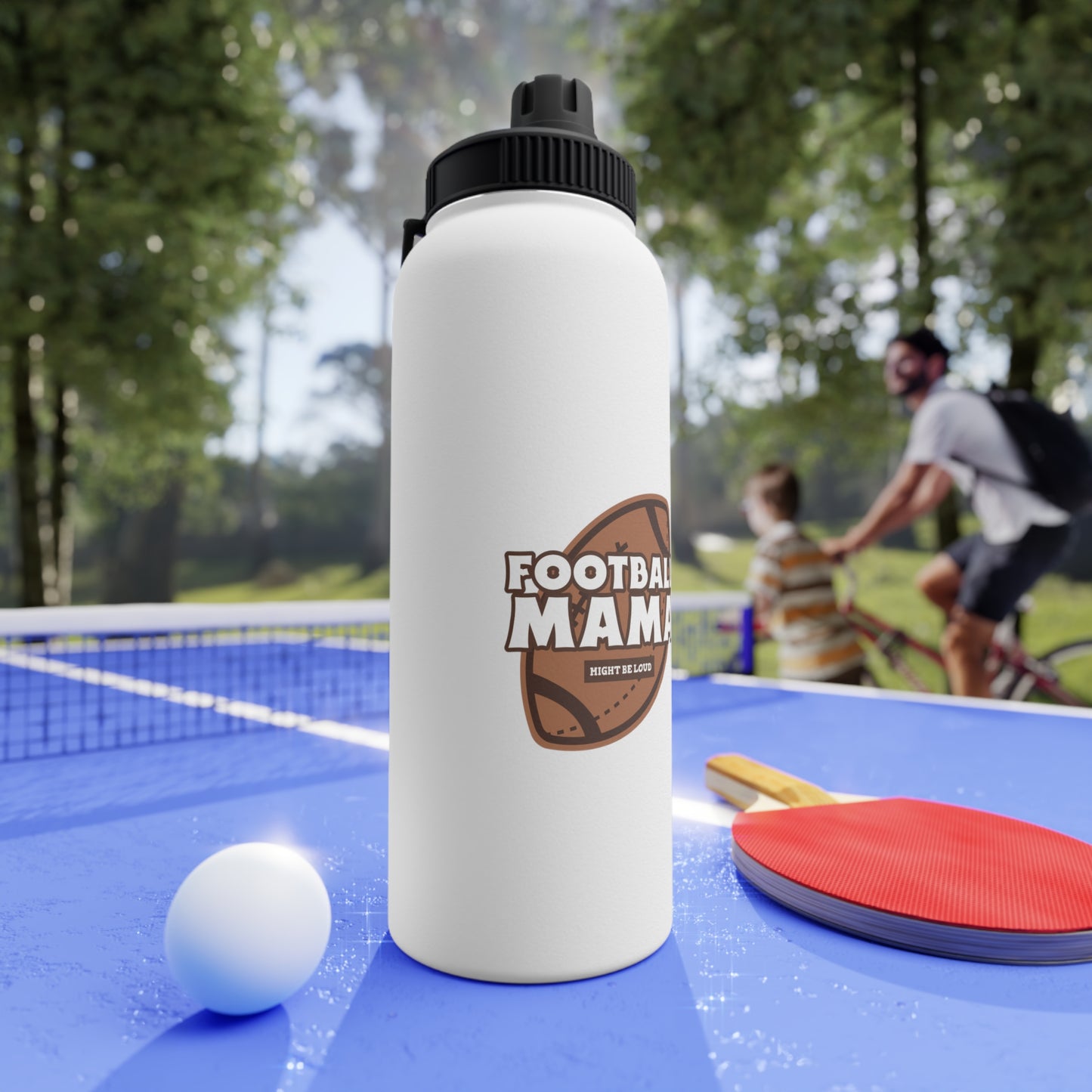 Football Mama Stainless Steel Water Bottle, Sports Lid