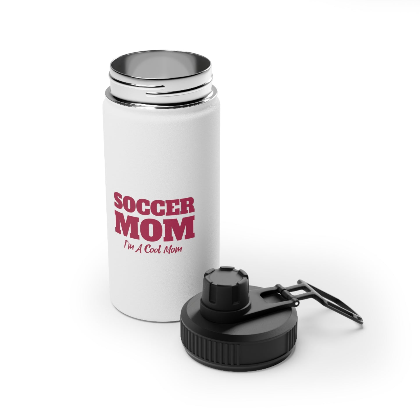 Soccer Mom Stainless Steel Water Bottle, Sports Lid