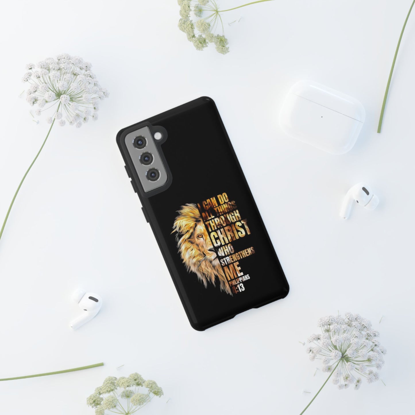 Inspirational Lion  Samsung Phone Case, Strength & Faith, Christian Accessories