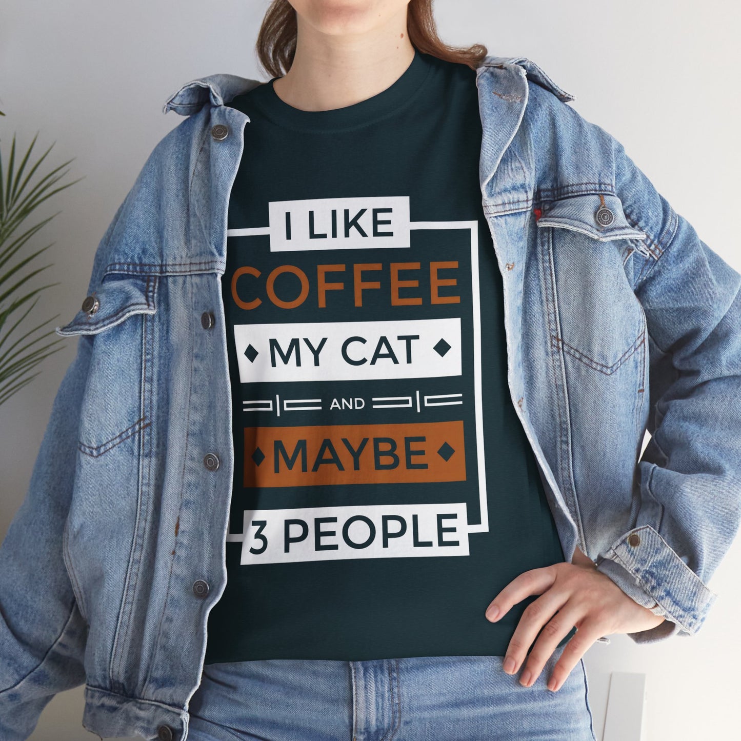 Jakers Coffee Cat Lover T-shirt, Funny Graphic Tee, Gift for Cat Owners, Cat Mom Shirt, Introvert Tee, Gift for Cat Lovers
