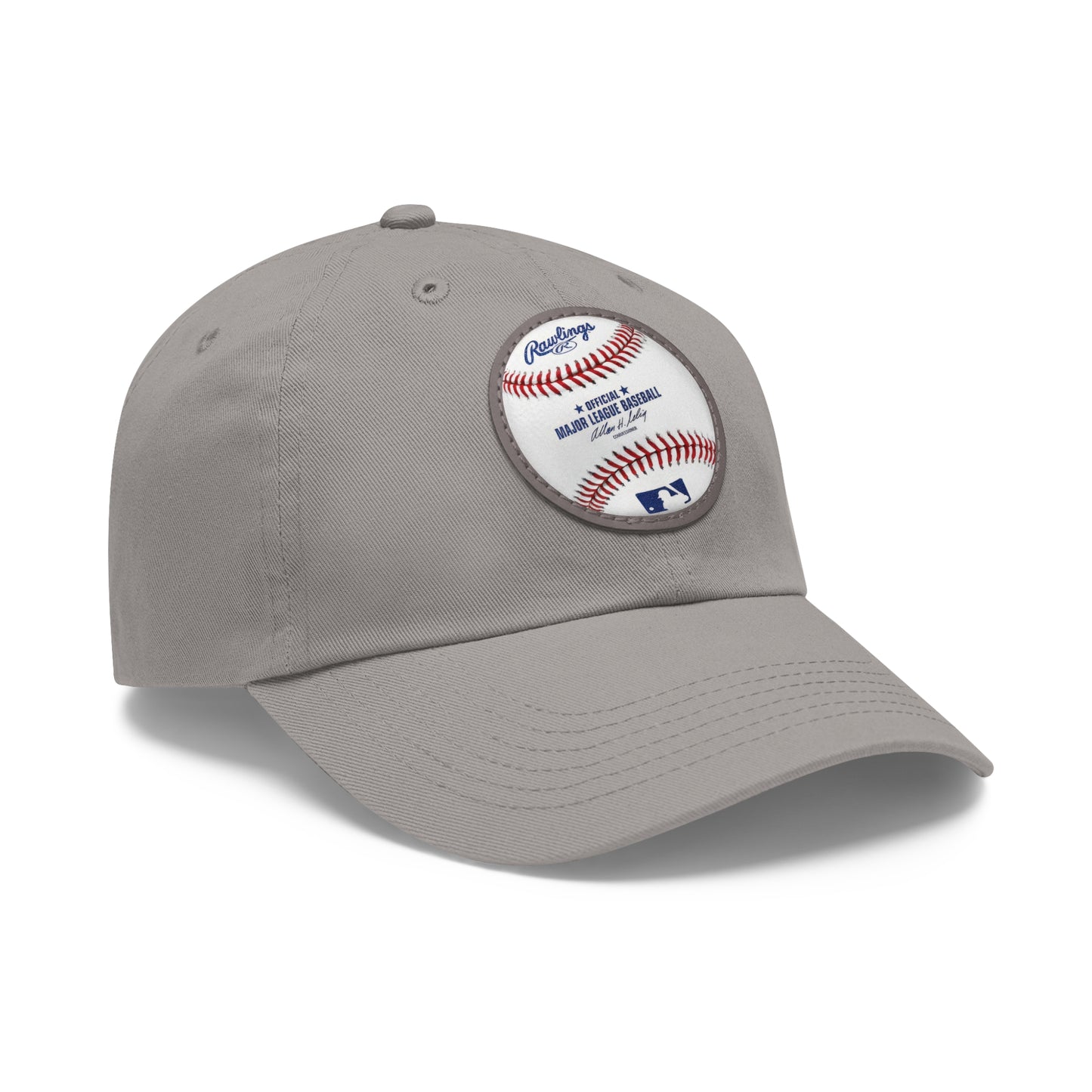 Baseball Dad Hat with Leather Patch (Round)