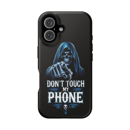 Gothic Magnetic iPhone Case: Don't Touch My Phone