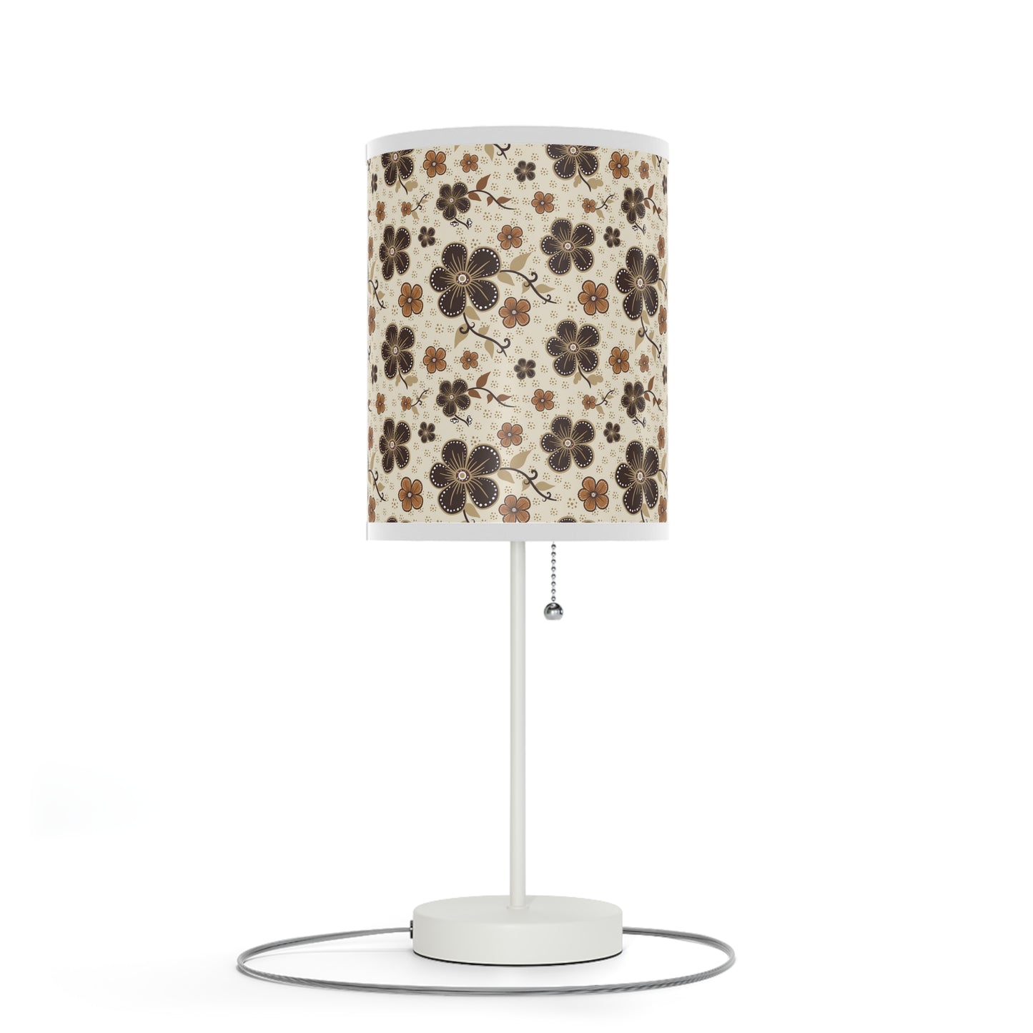 Timeless Elegance: Minimal Floral  Lamp on a Stand, US|CA plug / White