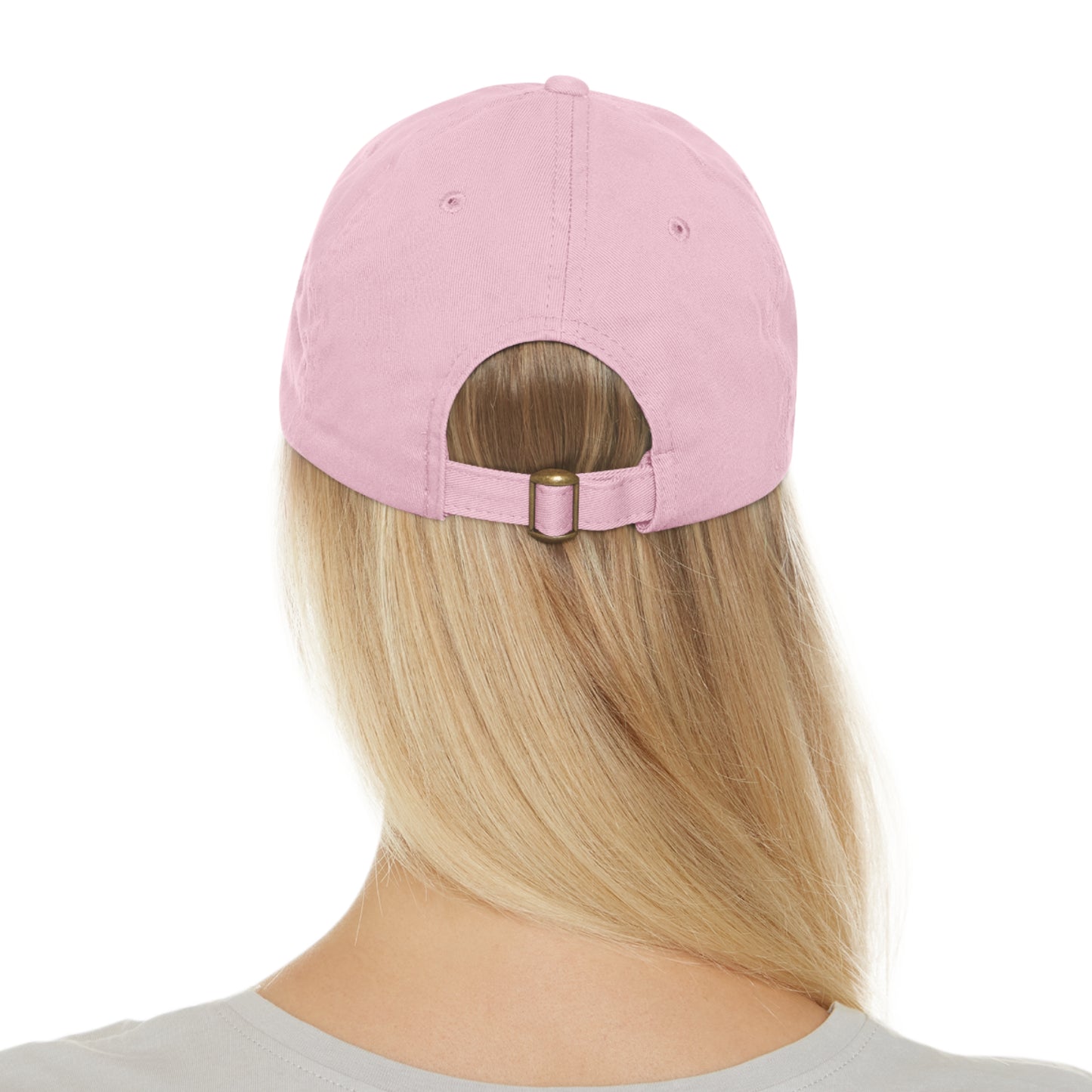 Baseball Dad Hat with Leather Patch (Round)