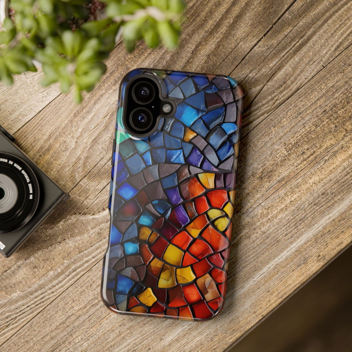 Stained Glass Impact-Resistant Phone Case, Colorful Phone Cover