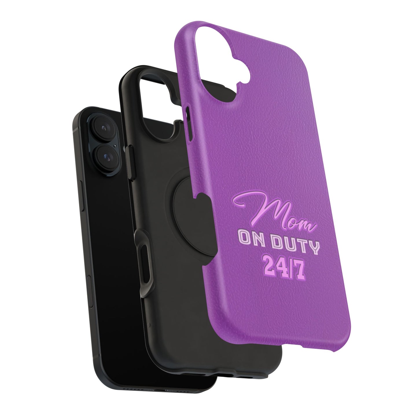 Mom On Duty Impact-Resistant Case, Purple Case for Mothers