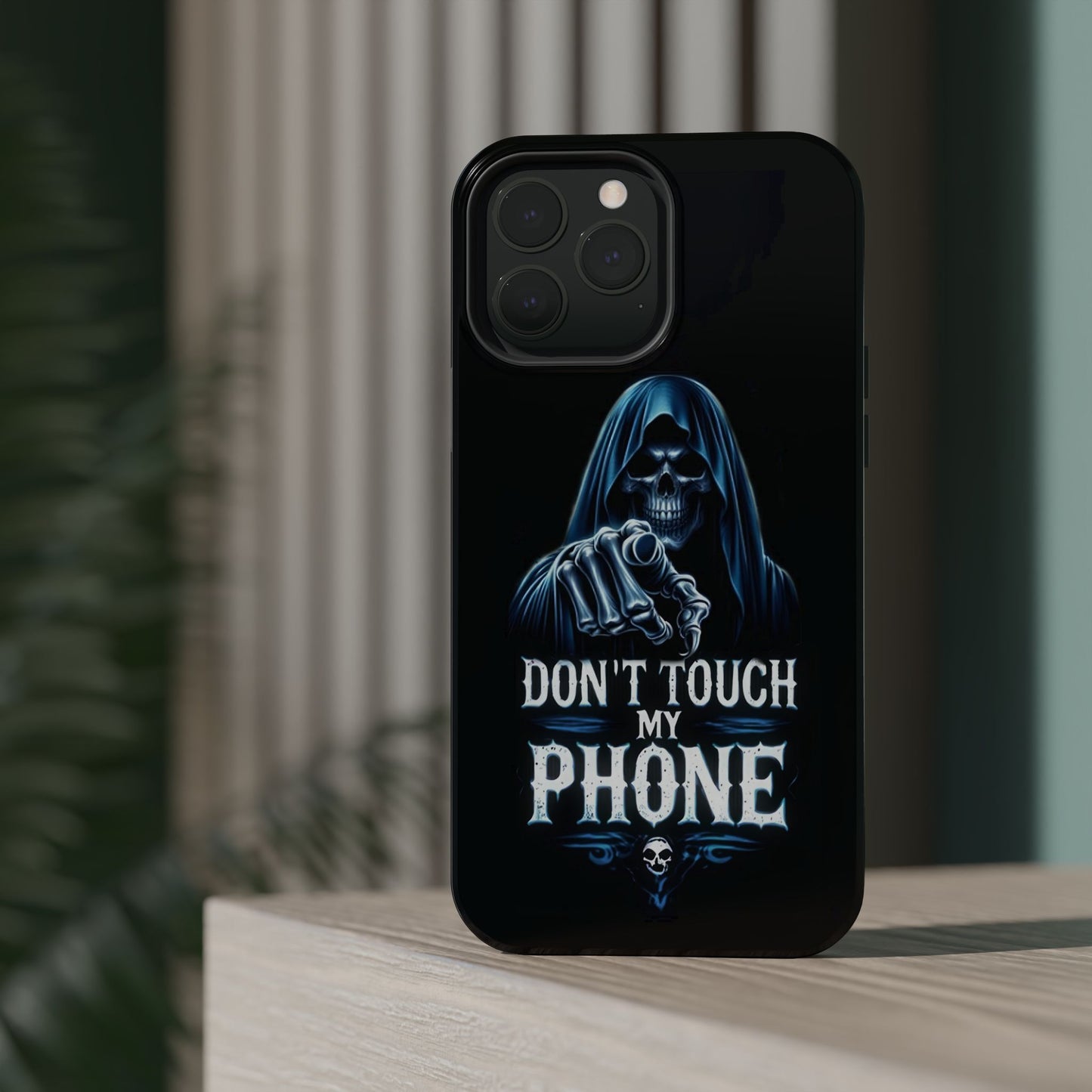 Gothic Magnetic iPhone Case: Don't Touch My Phone