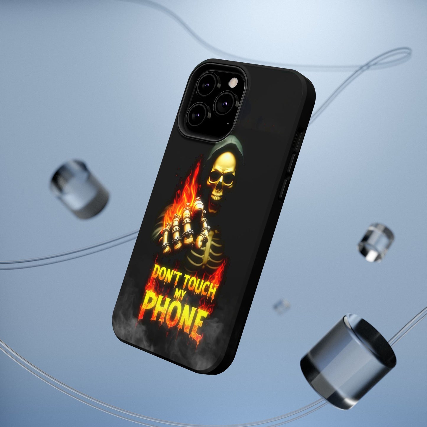 Skull Design Impact-Resistant iPhone Case, Don't Touch My Phone