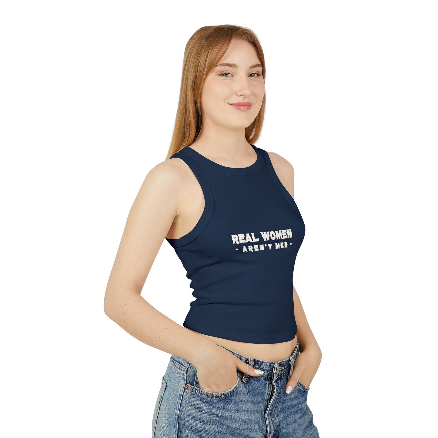 Real Women Women's Micro Rib Racer Tank Top