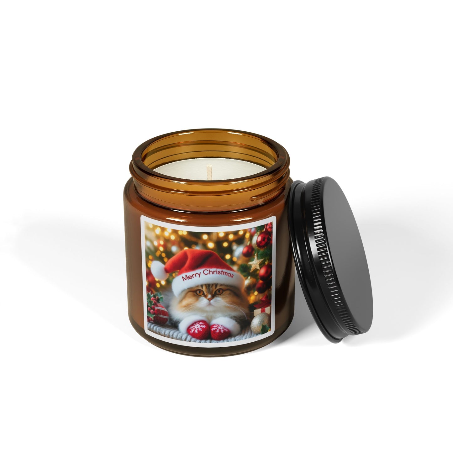 Christmas Scented Soy Candle (Multi-Size, Amber Jar)