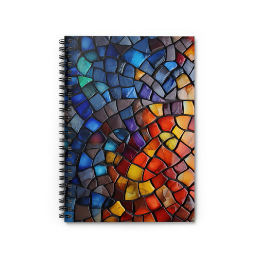 Vibrant Stained Glass Spiral Notebook 6" x 8"