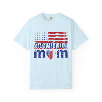 American Mom Garment-Dyed T-Shirt - Patriotic Tee for Moms