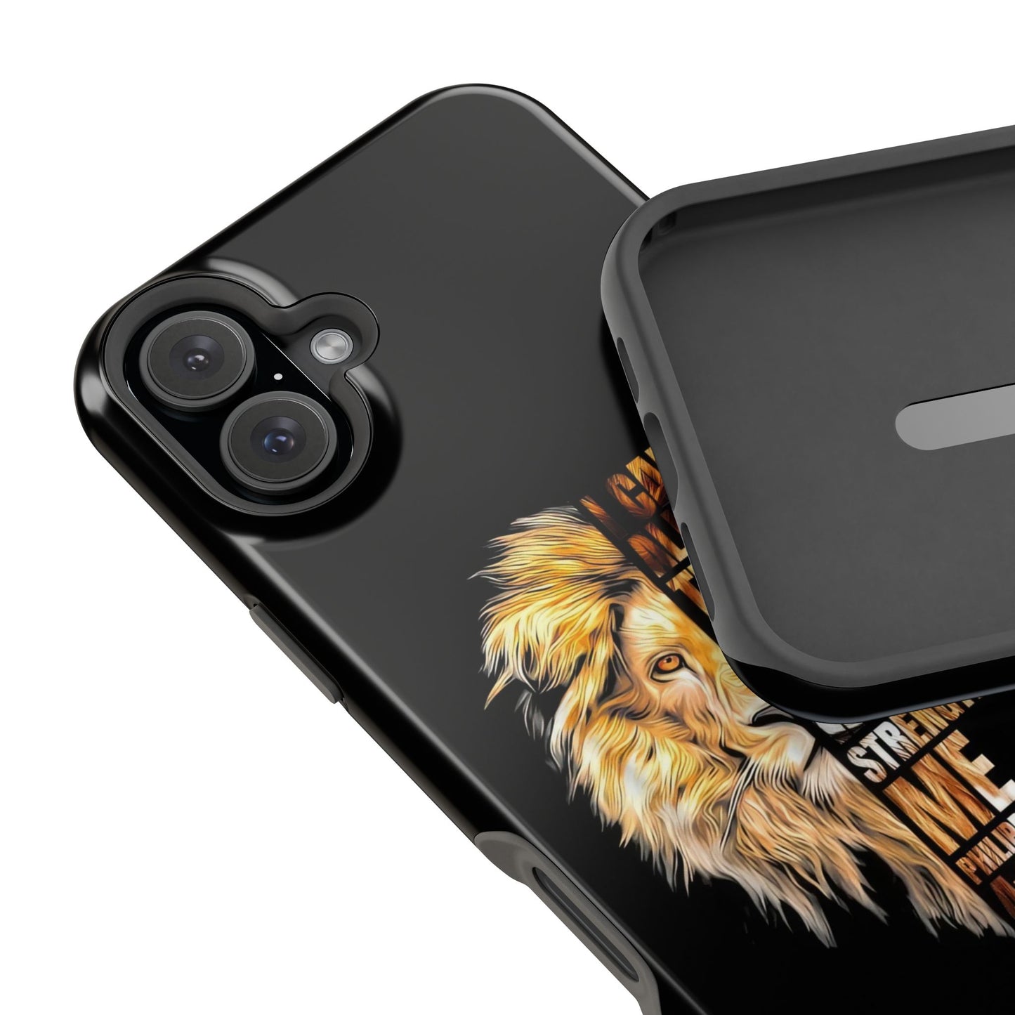 Inspirational Lion Magnetic iPhone Case, Strength & Faith, Christian Accessories