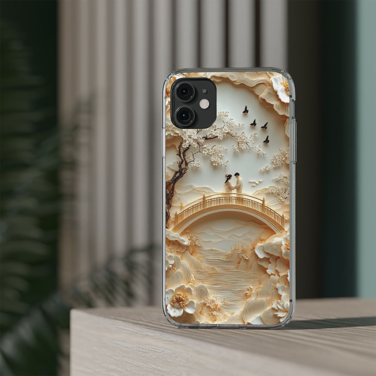 Romantic Couple 3D Effect Clear Cases,  Artistic Protective Cover