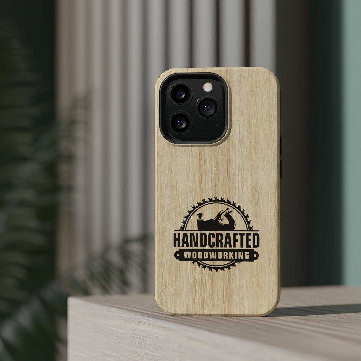 Handcrafted Woodworking Logo Magnetic Phone Cases