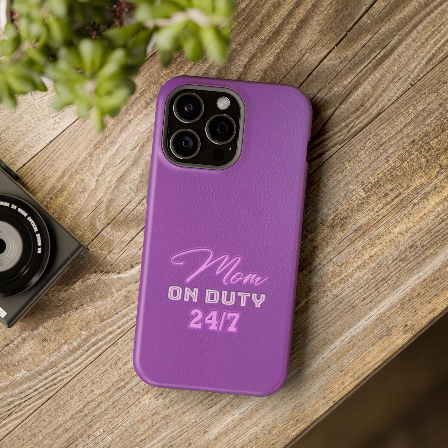 Mom On Duty Impact-Resistant Case, Purple Case for Mothers