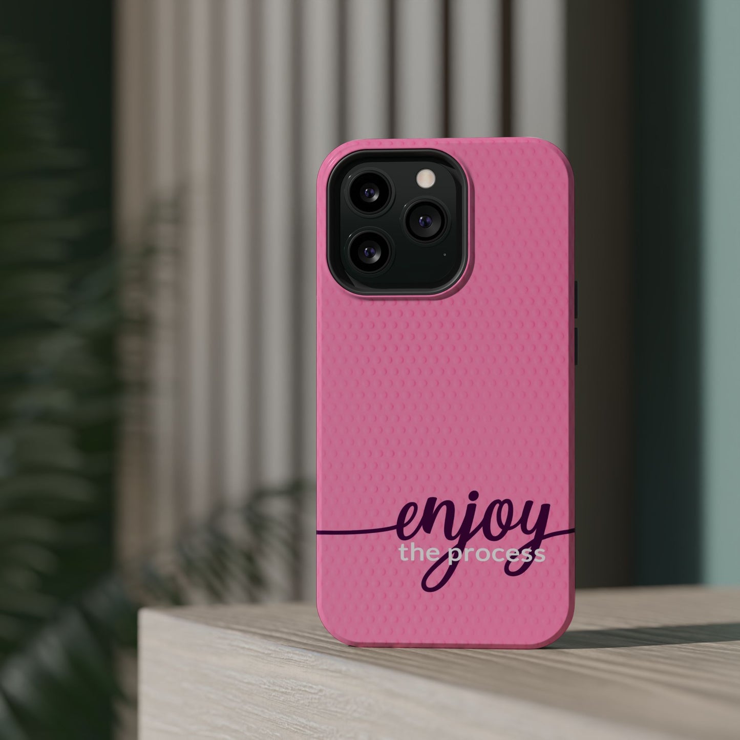 Enjoy the Process Magnetic Case - Motivational Pink Phone Cover for Women