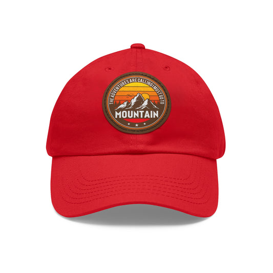 Mountain Adventure Dad Hat with Leather Patch