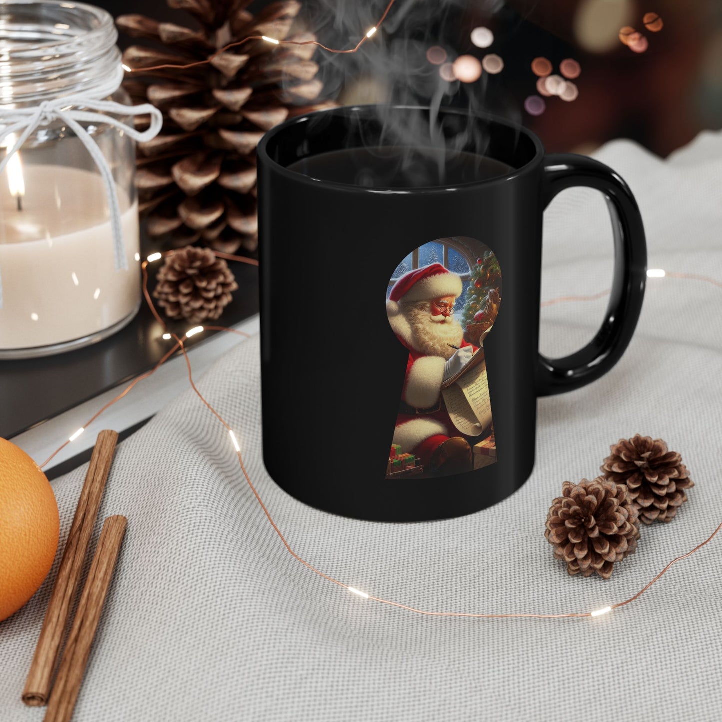 Christmas Secret Santa Black Mug - 11oz, 15oz