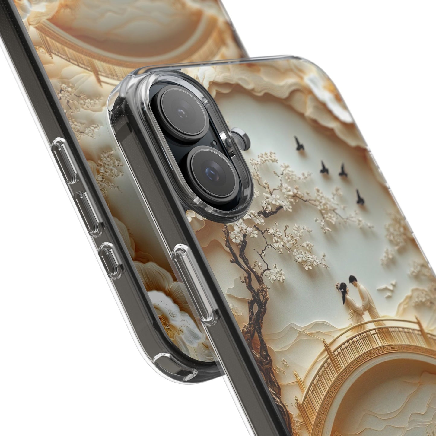 Romantic Couple 3D Effect Clear Cases,  Artistic Protective Cover