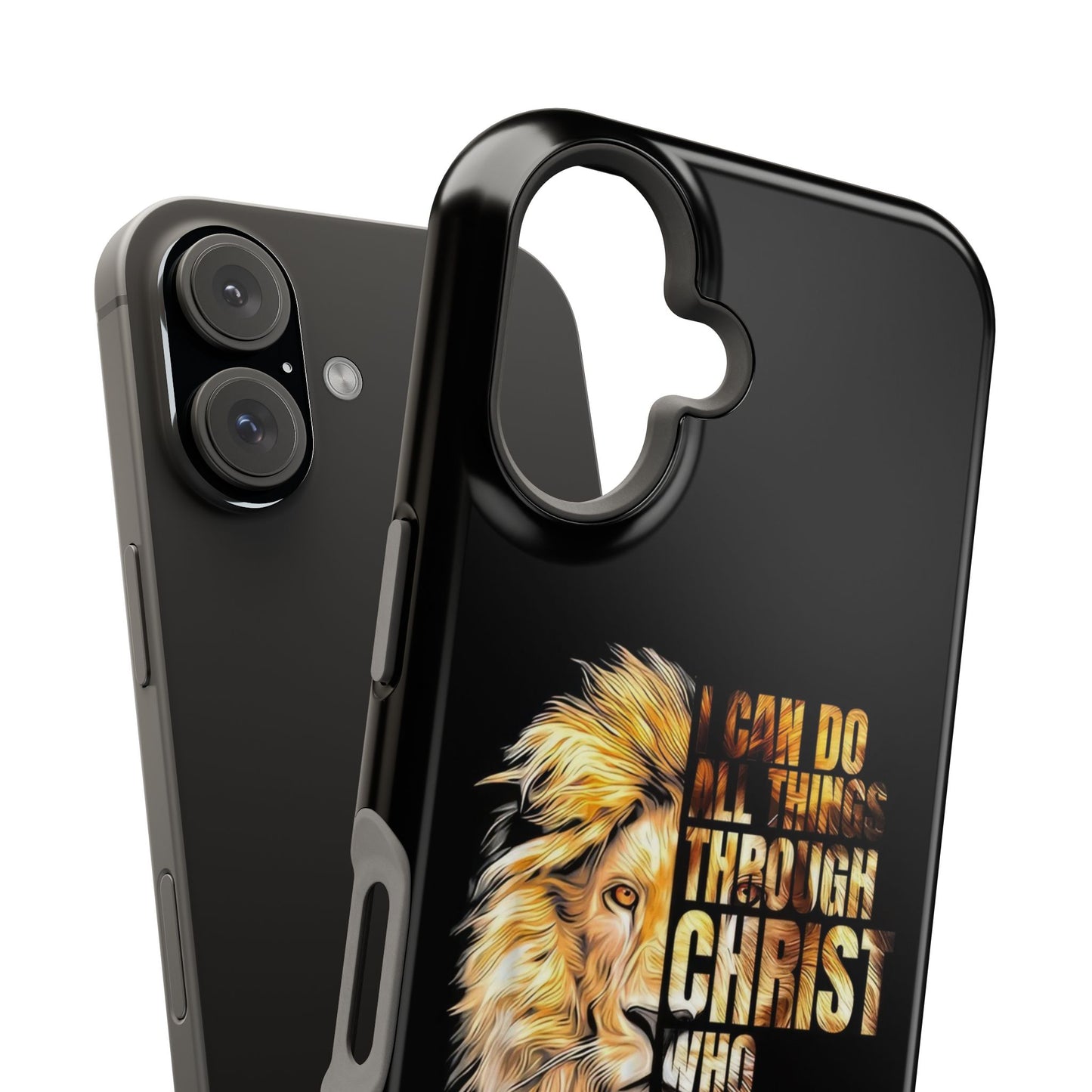 Inspirational Lion Magnetic iPhone Case, Strength & Faith, Christian Accessories