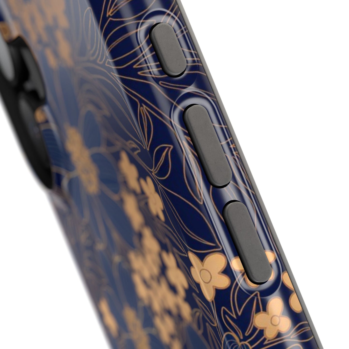 Luxury Serial Magnetic Phone Case, Golden Floral
