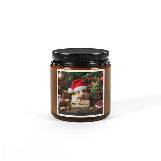 Christmas Scented Soy Candle (Multi-Size, Amber Jar)