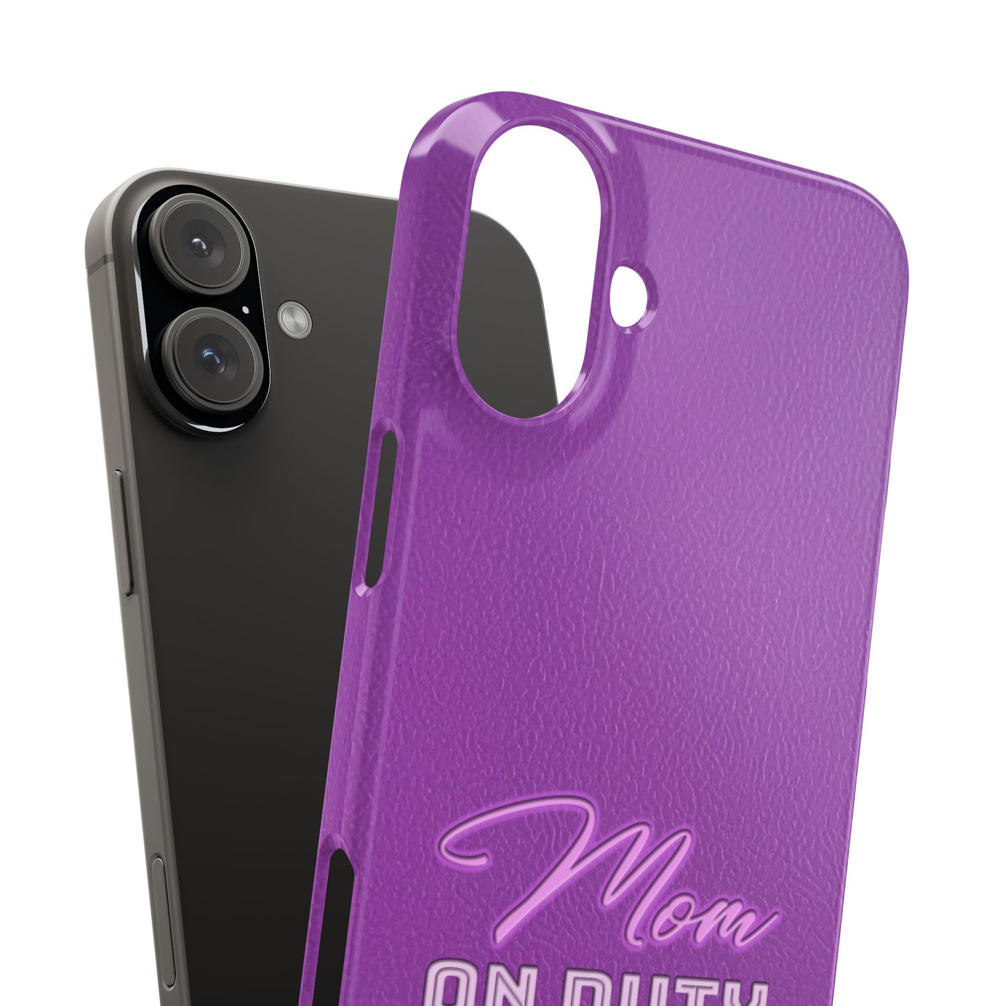 Mom On Duty Slim Case, Purple Case for Mothers