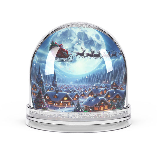 Starlit Santa's Village Drift  Snow Globe