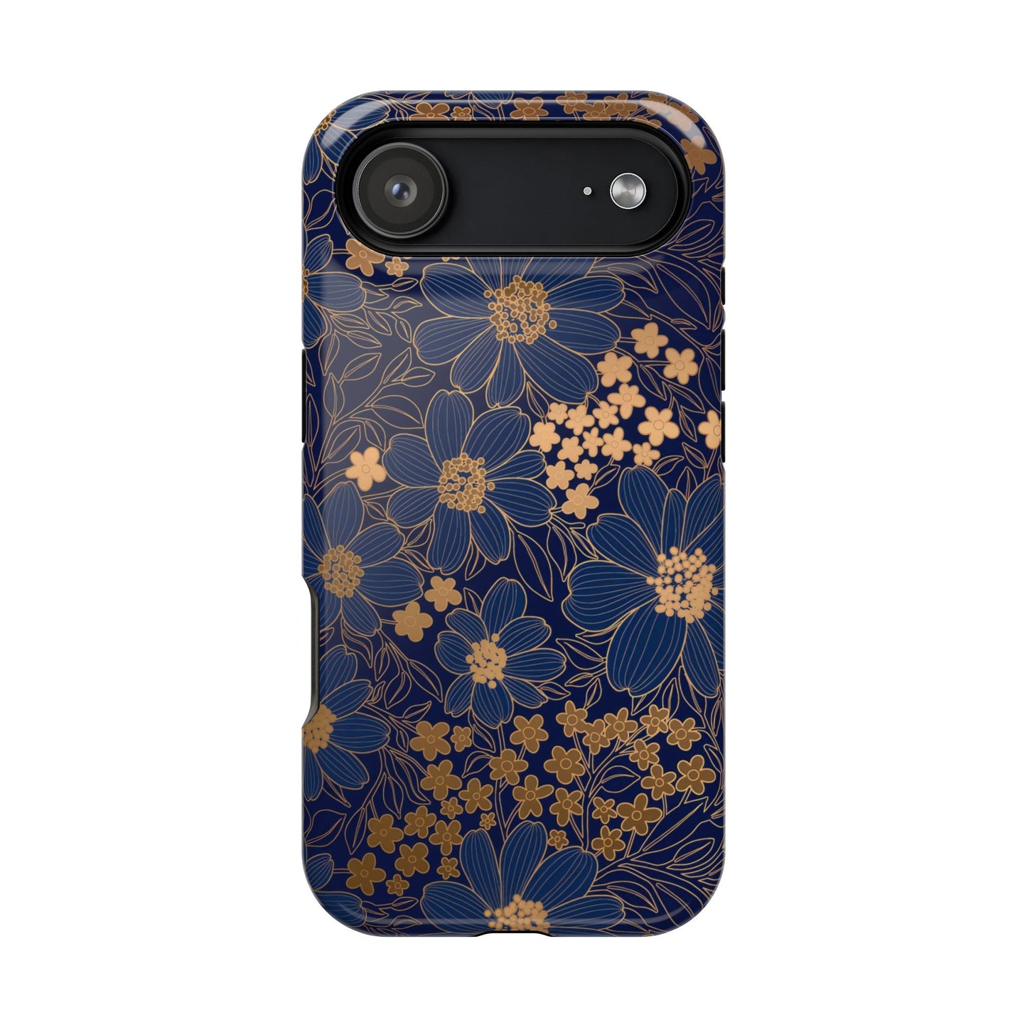 Luxury Serial Magnetic Phone Case, Golden Floral