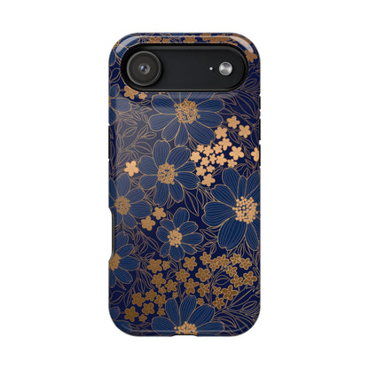Luxury Serial Magnetic Phone Case, Golden Floral