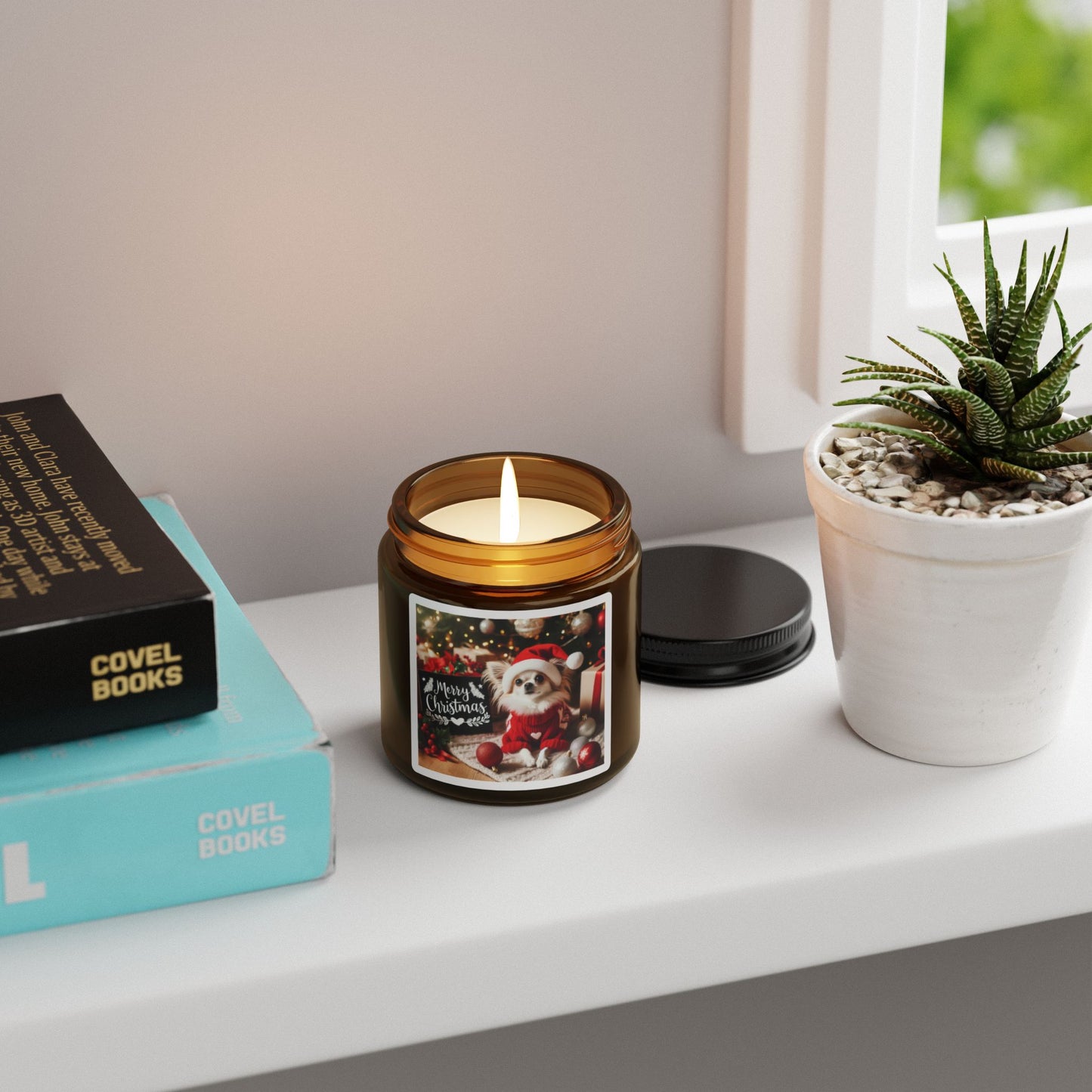 Chihahuahua Scented Soy Candle (Multi-Size, Amber Jar)