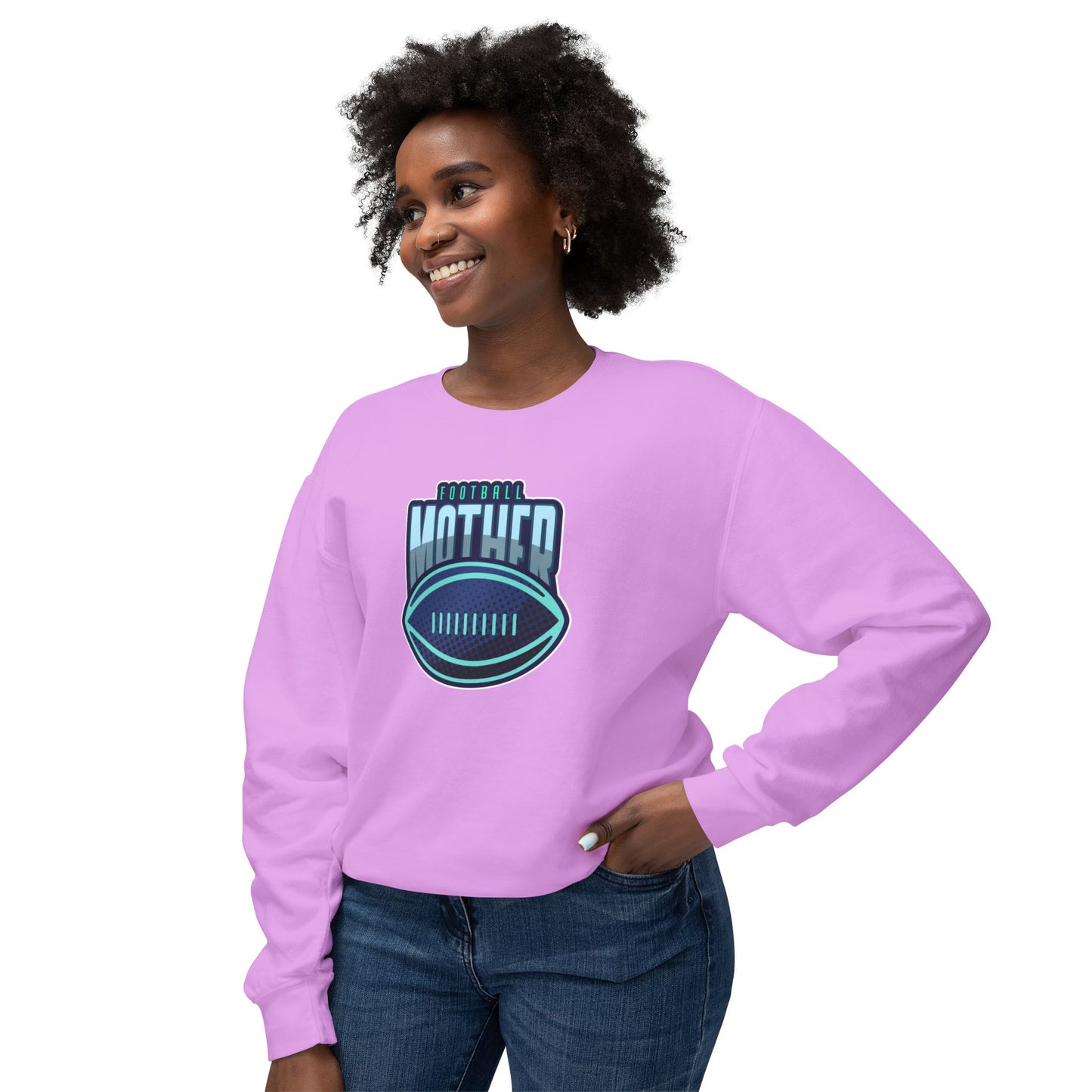 Football Mother Unisex Lightweight Crewneck Sweatshirt