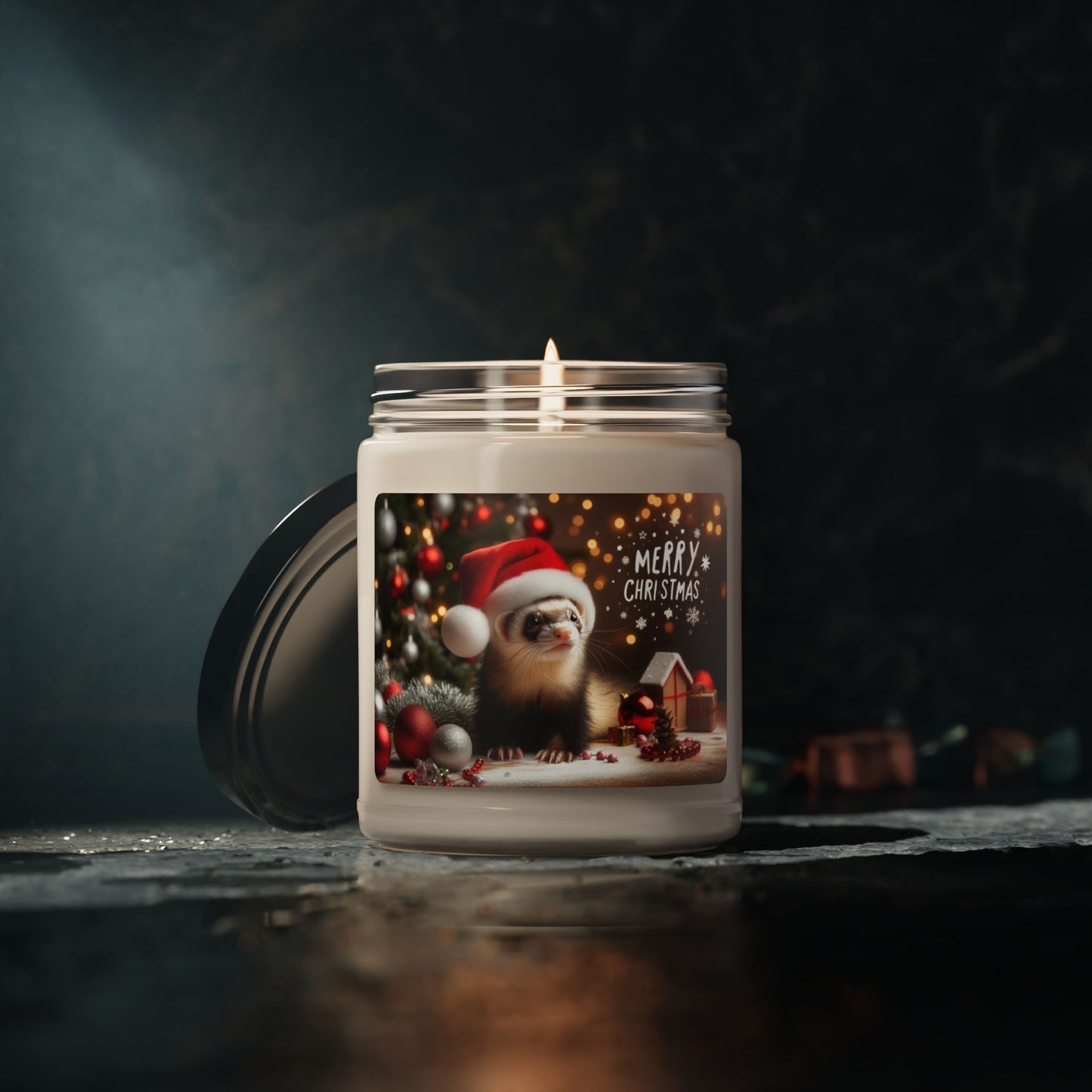 Christmas Ferret Scented Soy Candle, 9oz