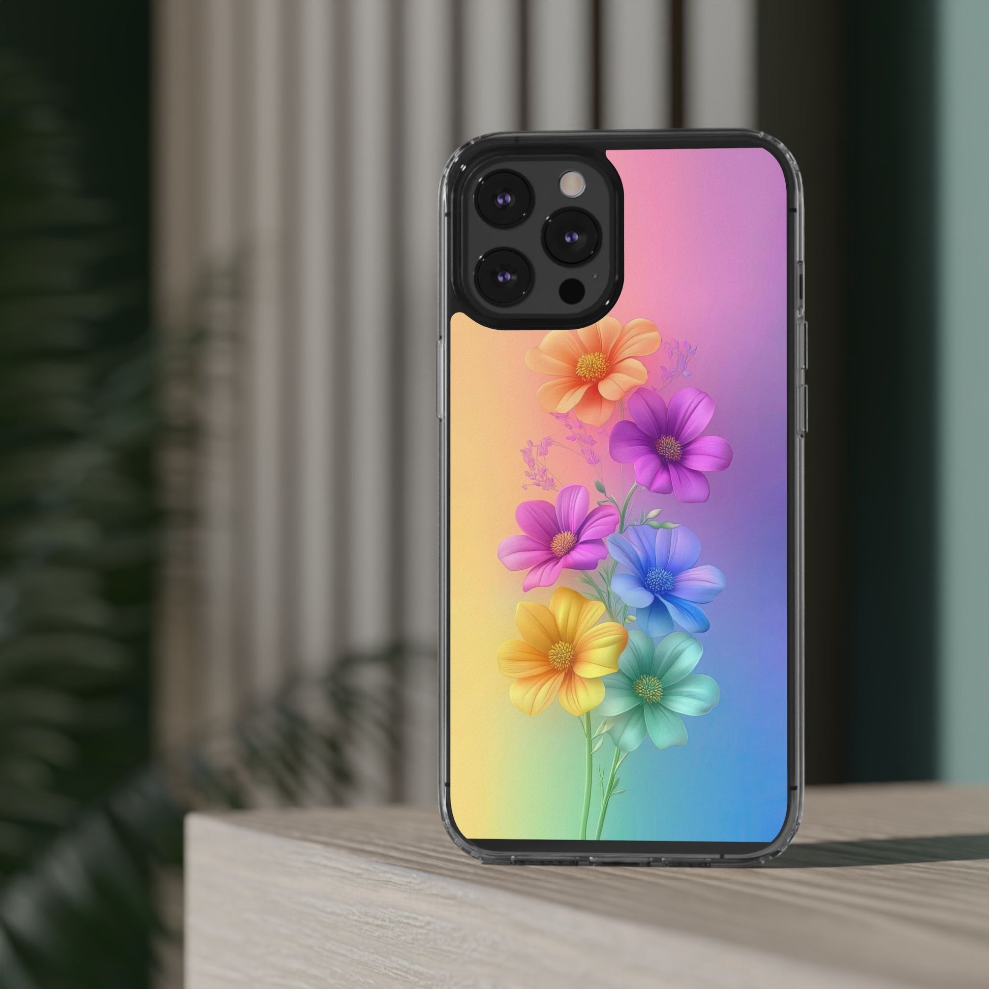 Floral Clear Phone Case – Colorful Flower Design