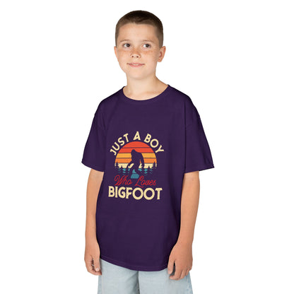 Kids Bigfoot Lover Tee - Just a Boy Who Loves Adventure