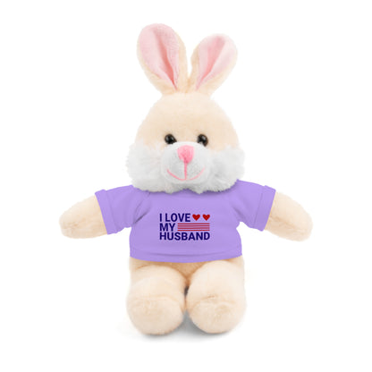 Stuffed Animal with "I love my husband" Tee, Gift for husband
