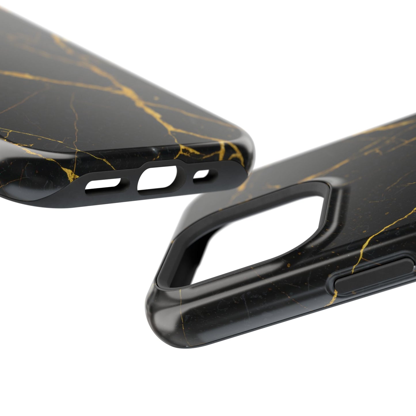 Luxury Black Marble Impact-Resistant iPhone