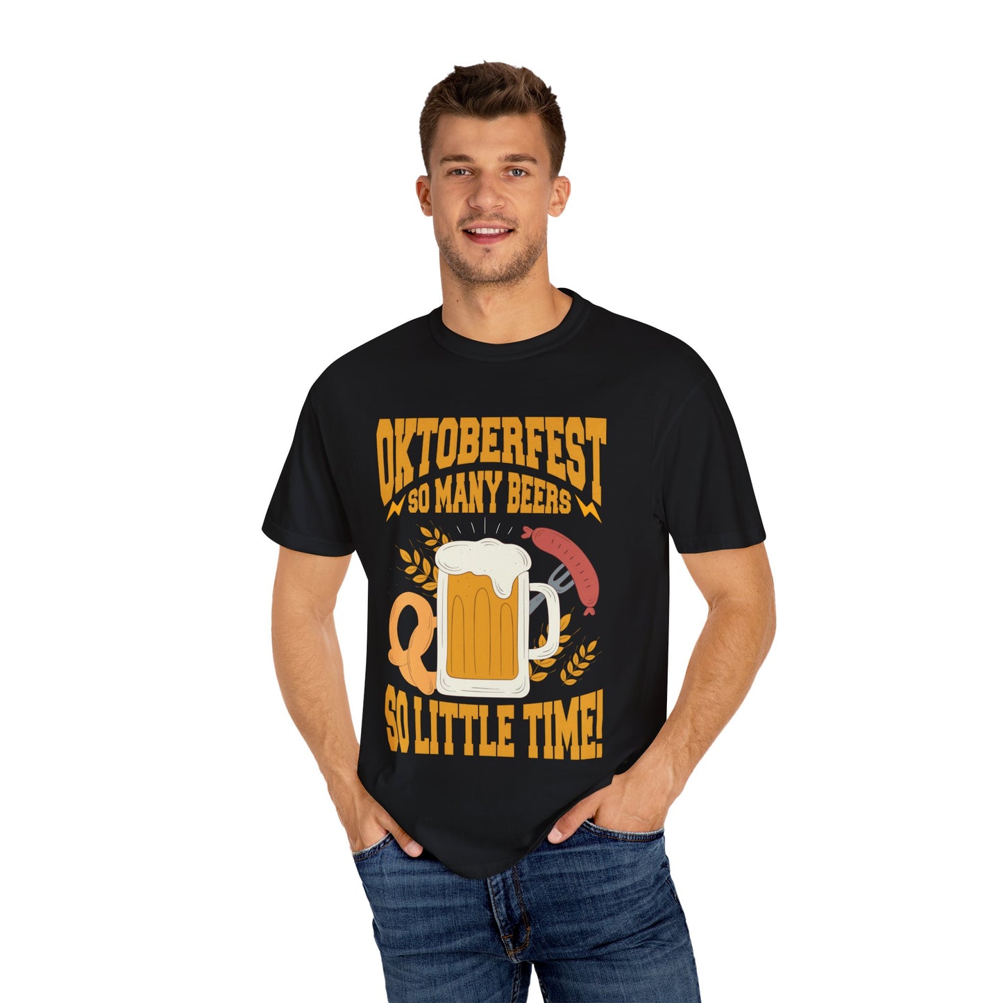 Oktoberfest Graphic Unisex T-Shirt - Celebrate with Beer & Pretzels
