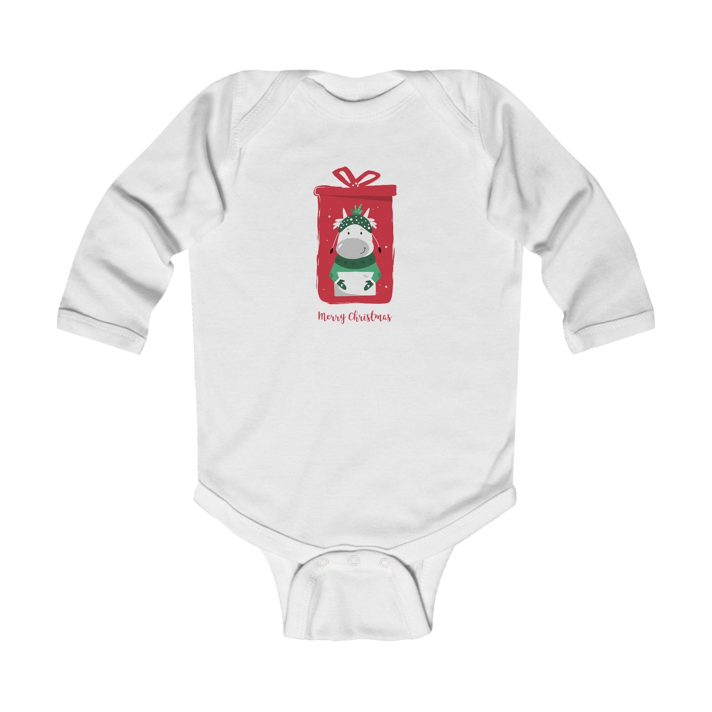 Merry Christmas Infant Long Sleeve Bodysuit