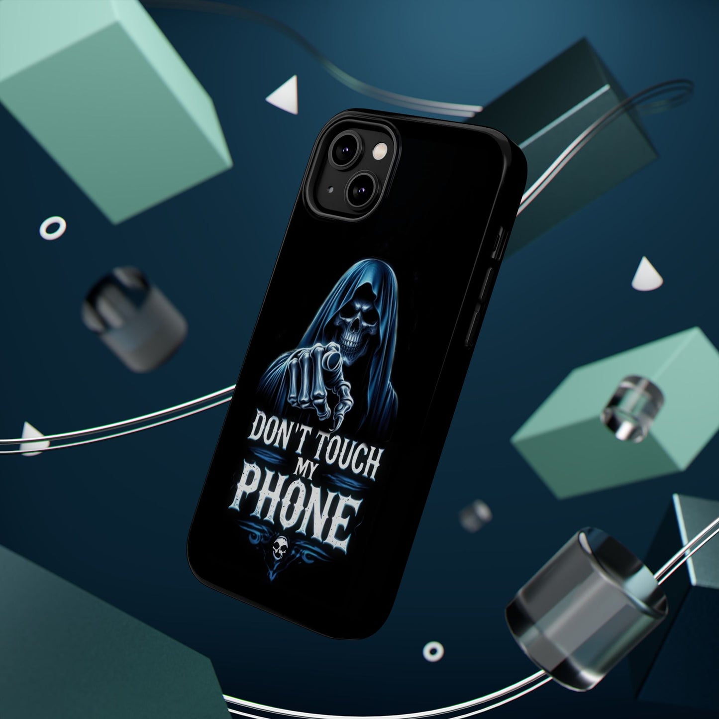 Gothic Magnetic iPhone Case: Don't Touch My Phone