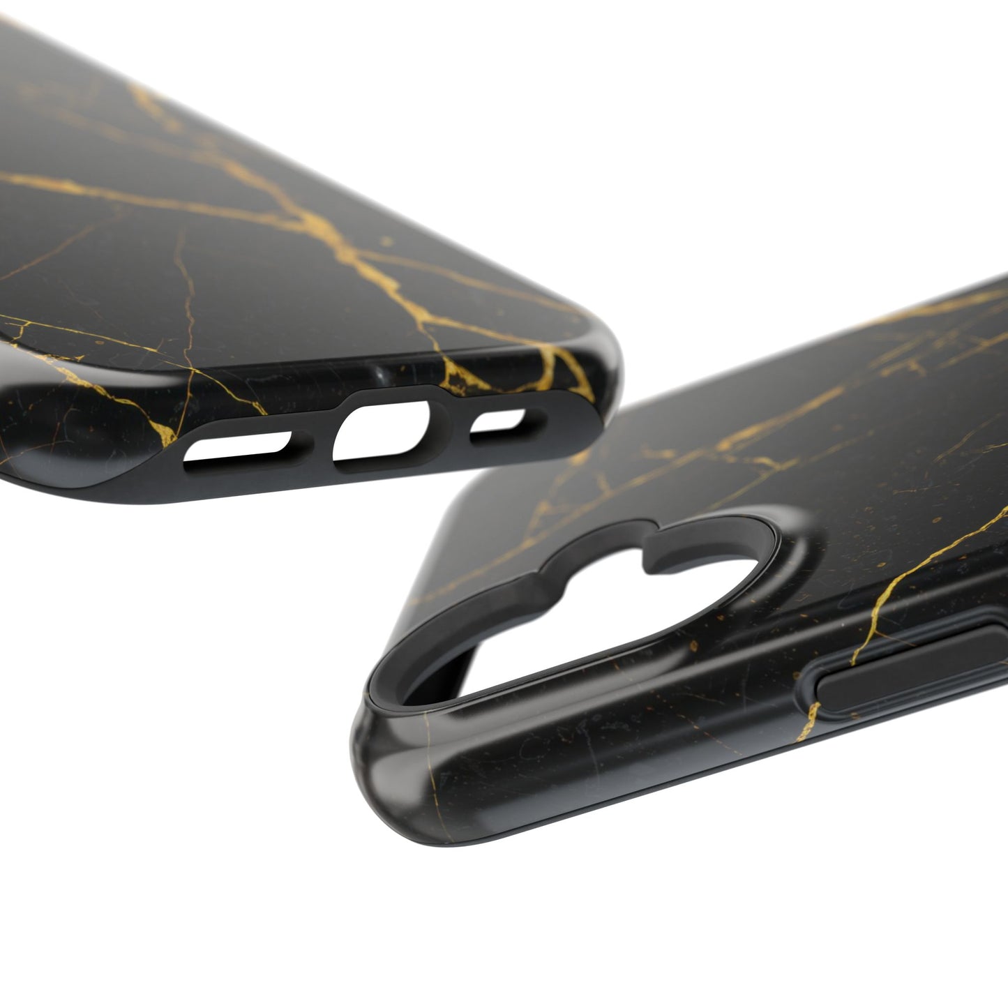 Black Marble with Gold Veins Impact-Resistant iPhone