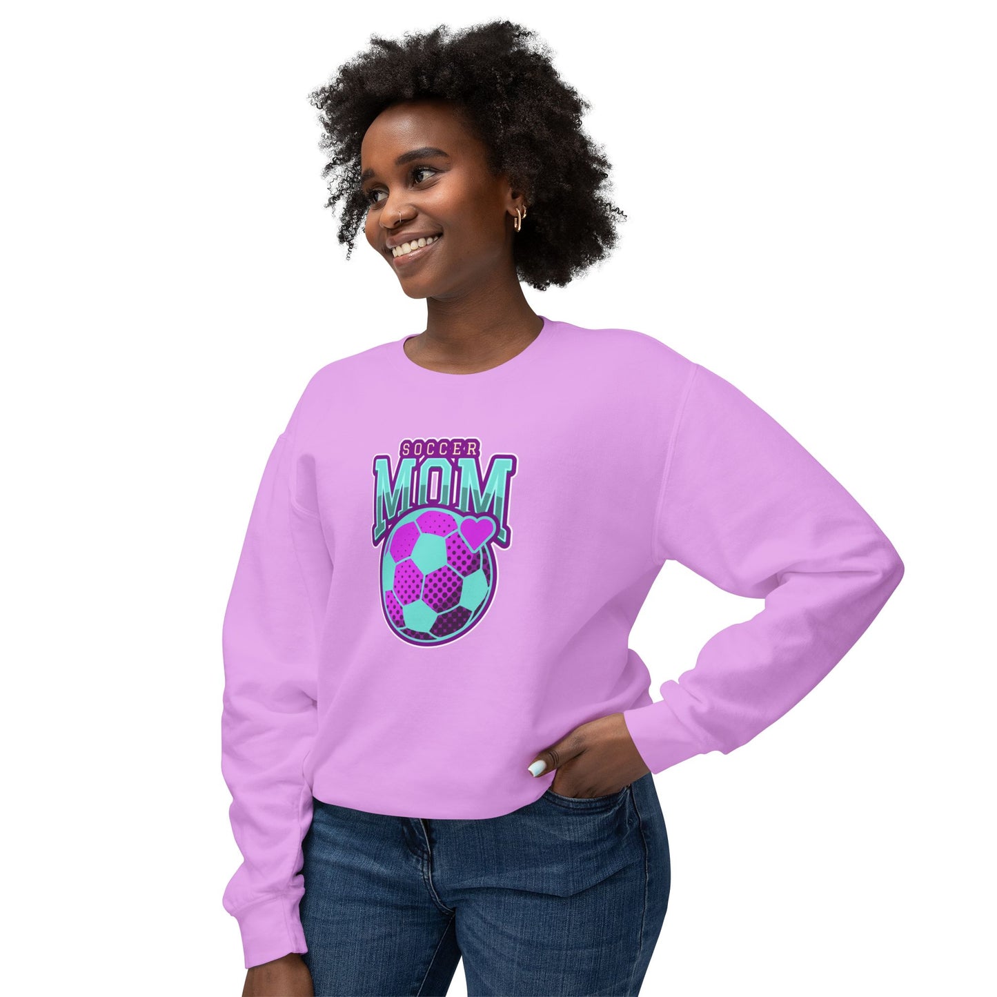 Soccer Mom Unisex Lightweight Crewneck Sweatshirt