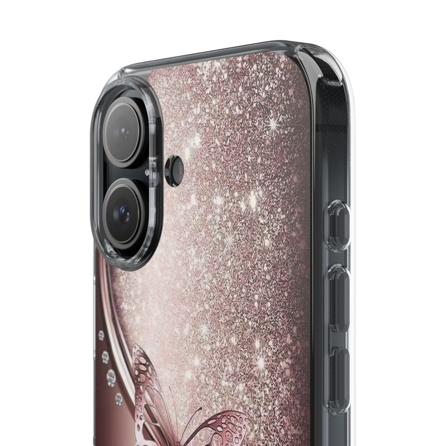 Elegant Butterfly Clear Case, Stylish Transparent Protective Cover for Women