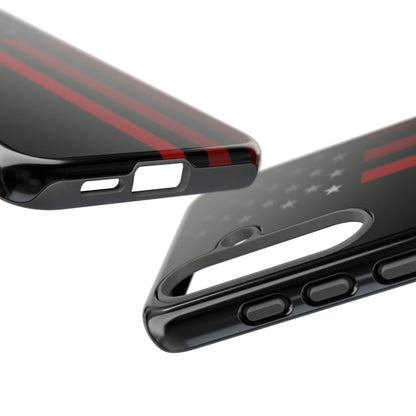 Patriotic Samsung Tough Cases, Red Line American Flag Phone Cover