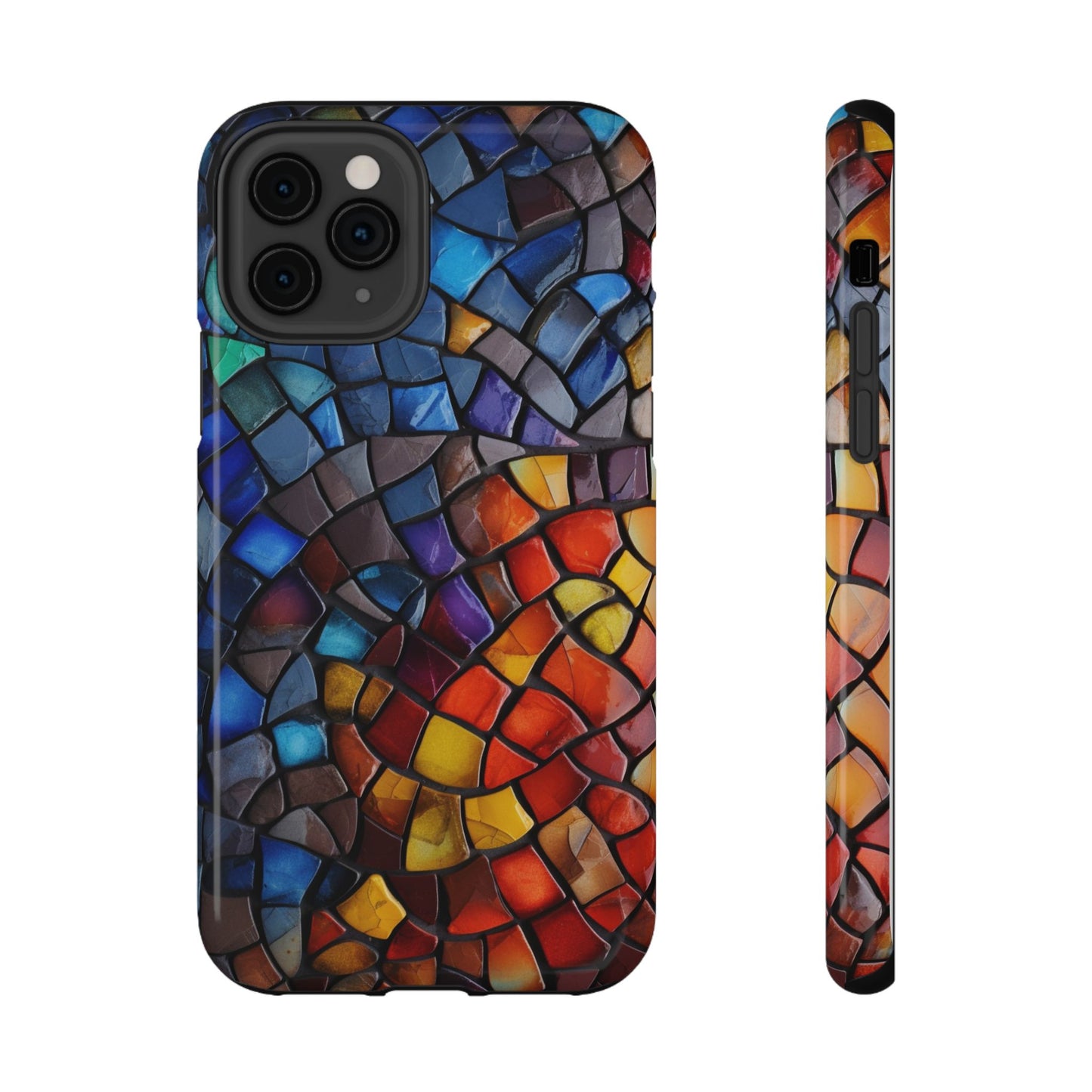 Stained Glass Impact-Resistant Phone Case, Colorful Phone Cover