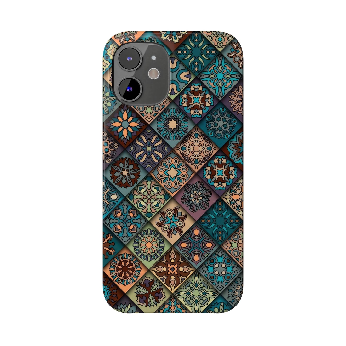 Aztec Geometric Slim Cases, Boho Blue