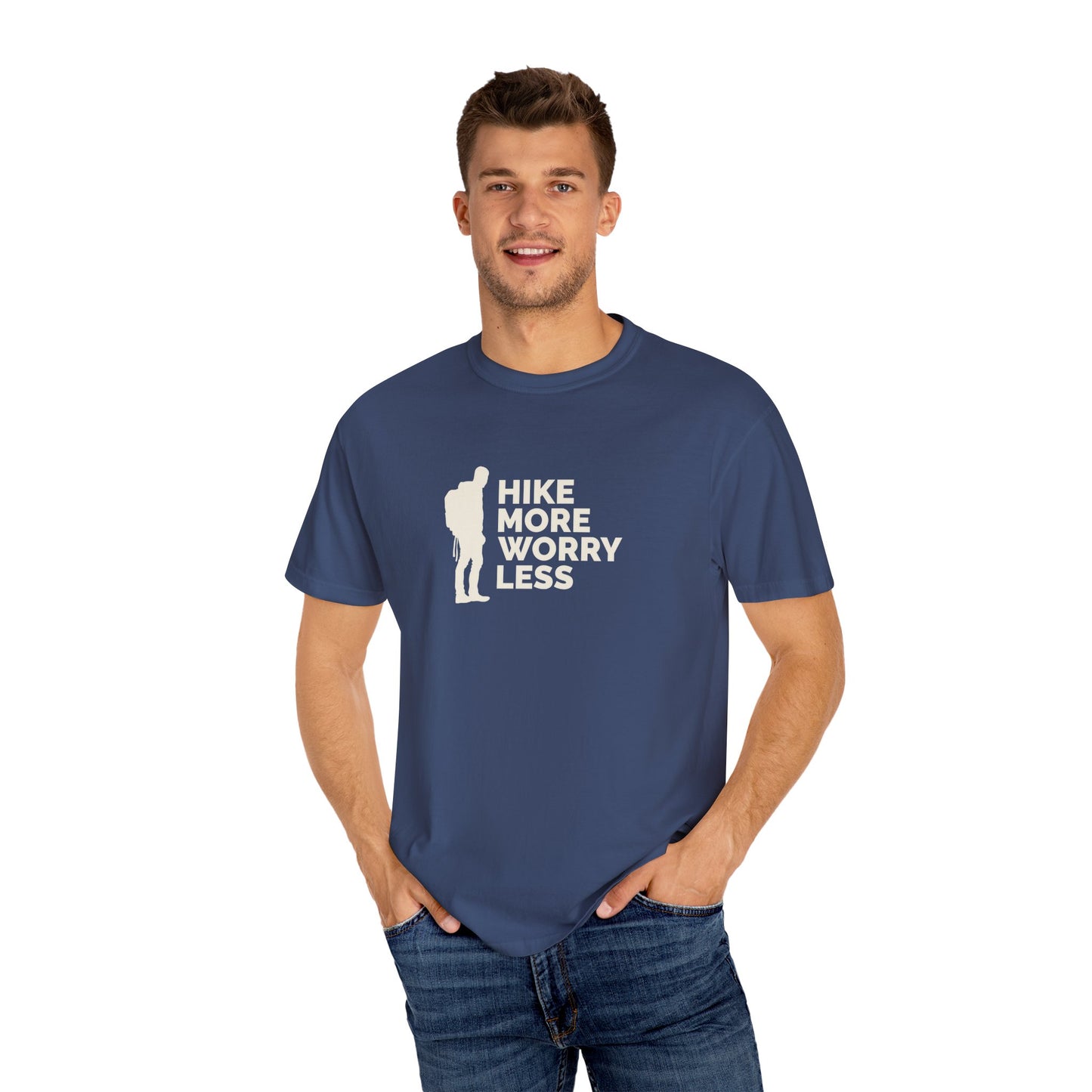 Hike More Worry Less Unisex Garment-Dyed T-shirt