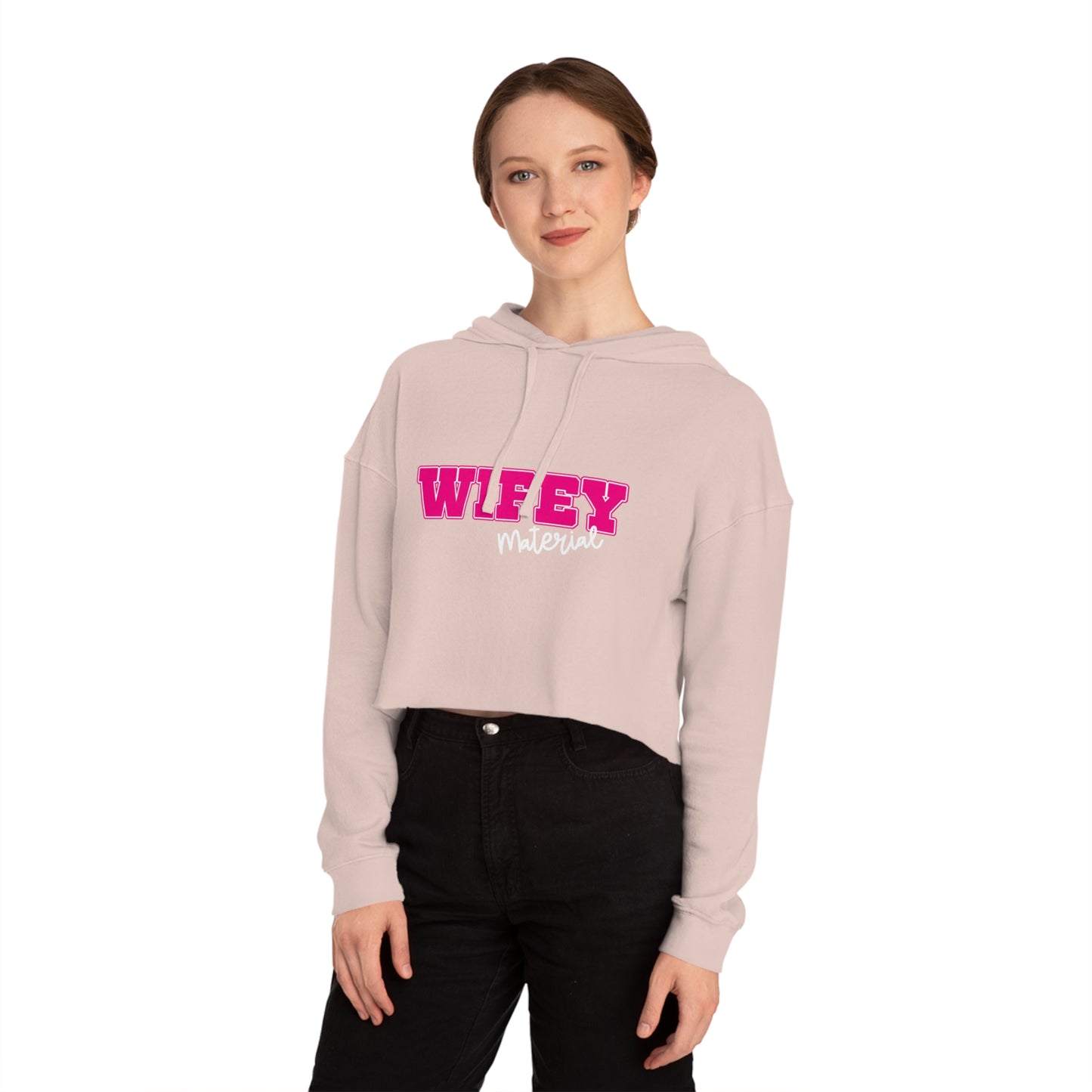 Wifey Material Women’s Cropped Hooded Sweatshirt